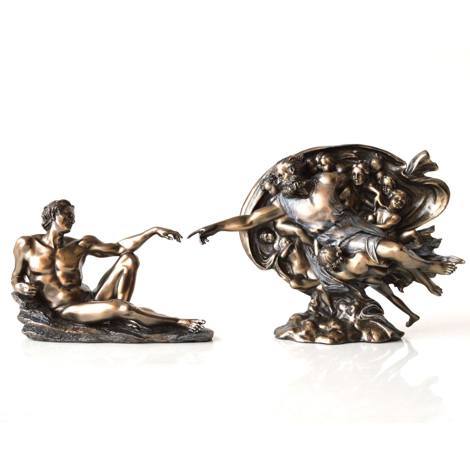 "Crearea lui Adam" de Michelangelo, statueta bronz