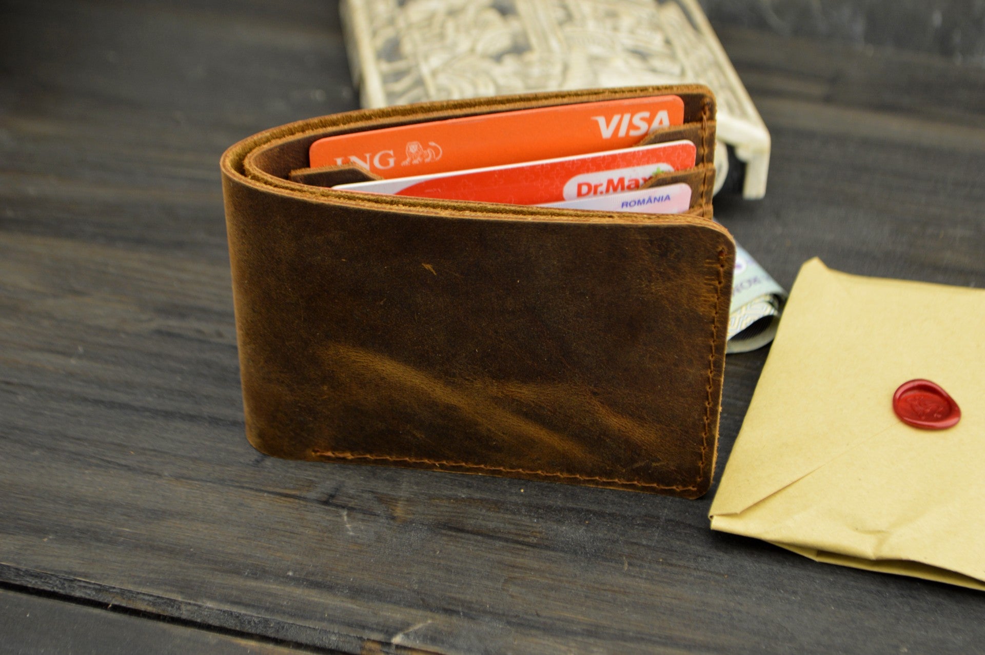 Portofel barbatesc din piele fabricat in Romania