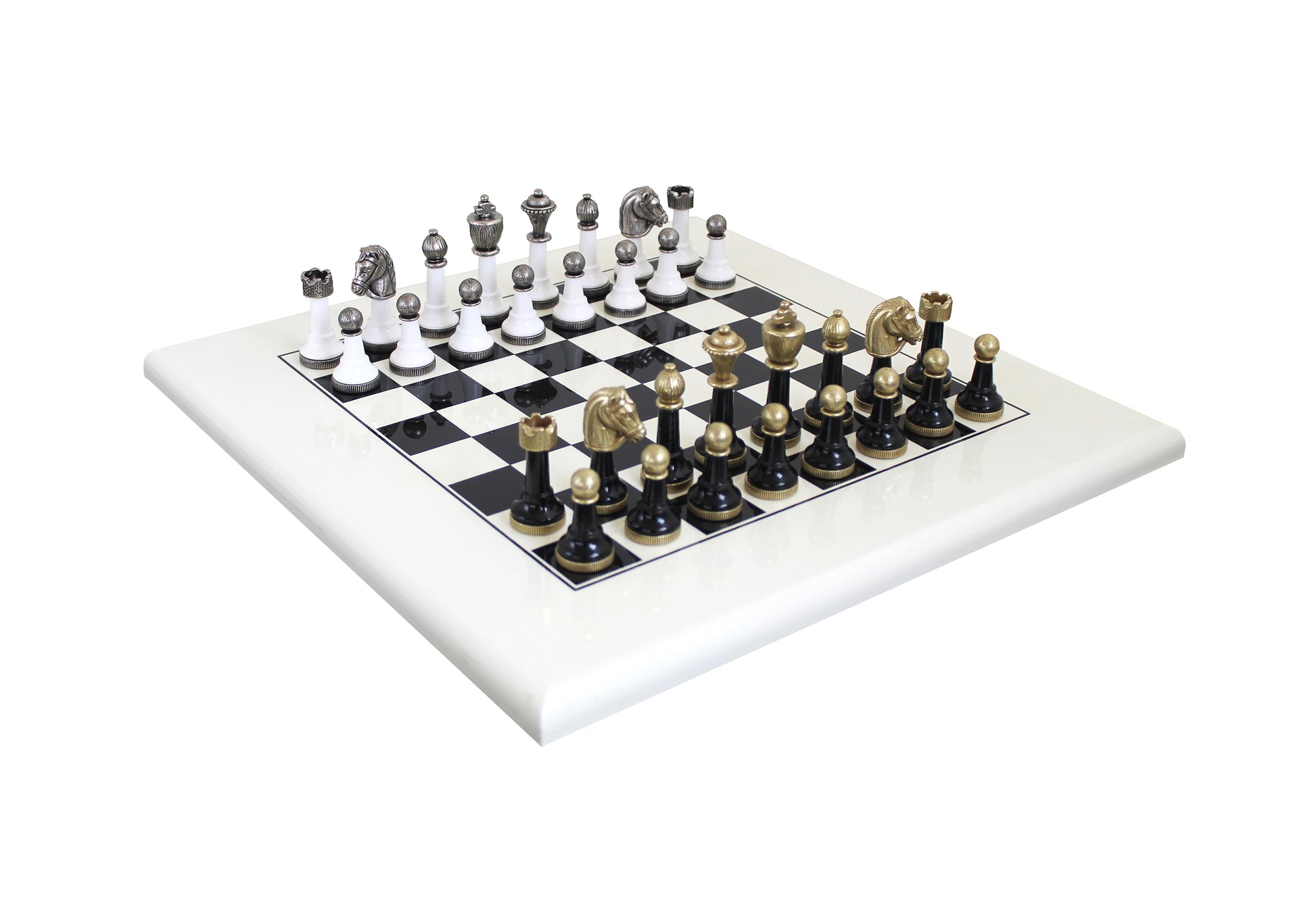 Set sah piese zinc/lemn si tabla lemn lacuit