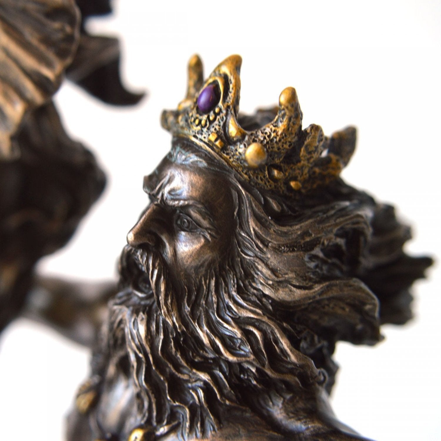 Poseidon, statueta rasina si bronz