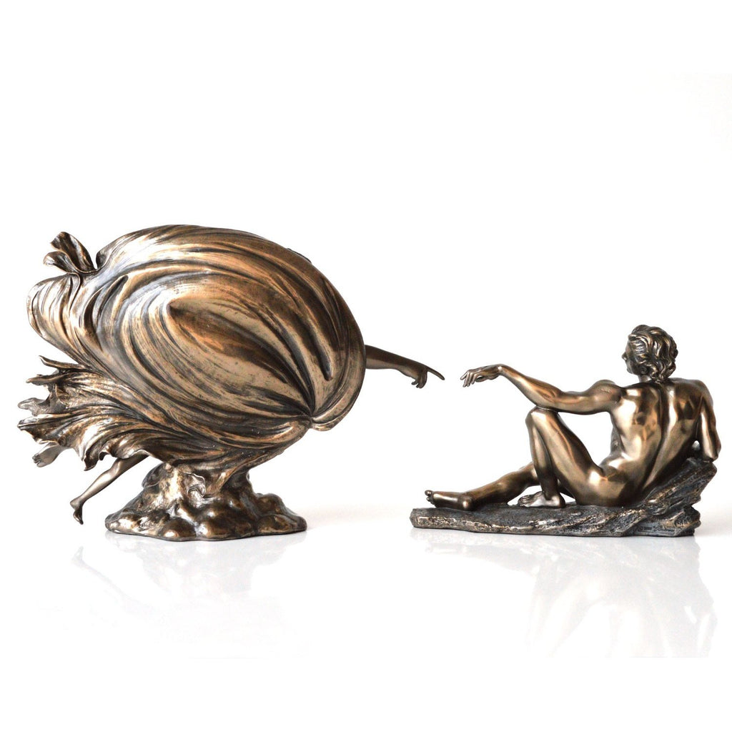 "Crearea lui Adam" de Michelangelo, statueta bronz