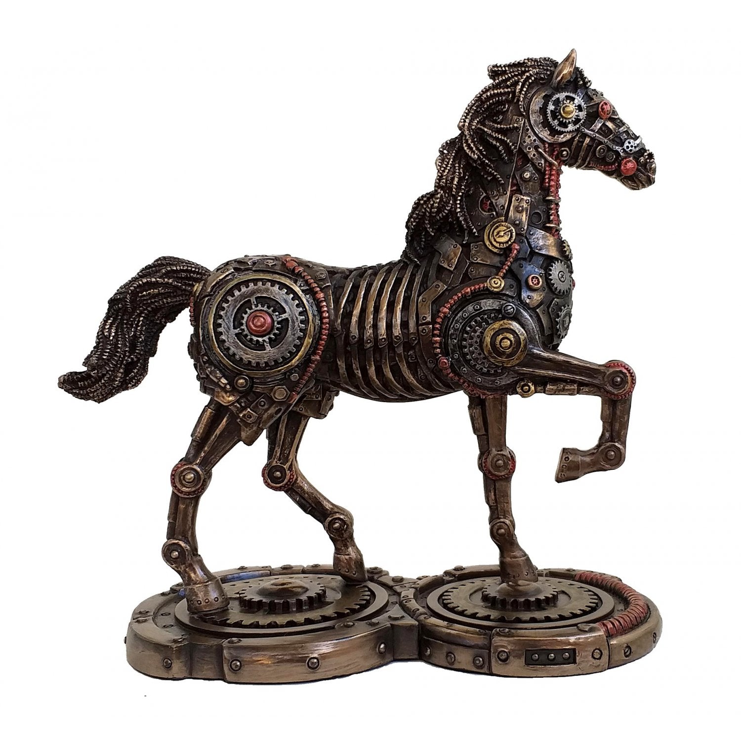 Decoratiune din rasina si bronz Cal steampunk