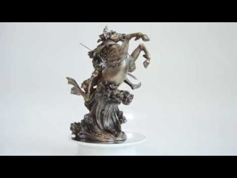 Poseidon, statueta rasina si bronz