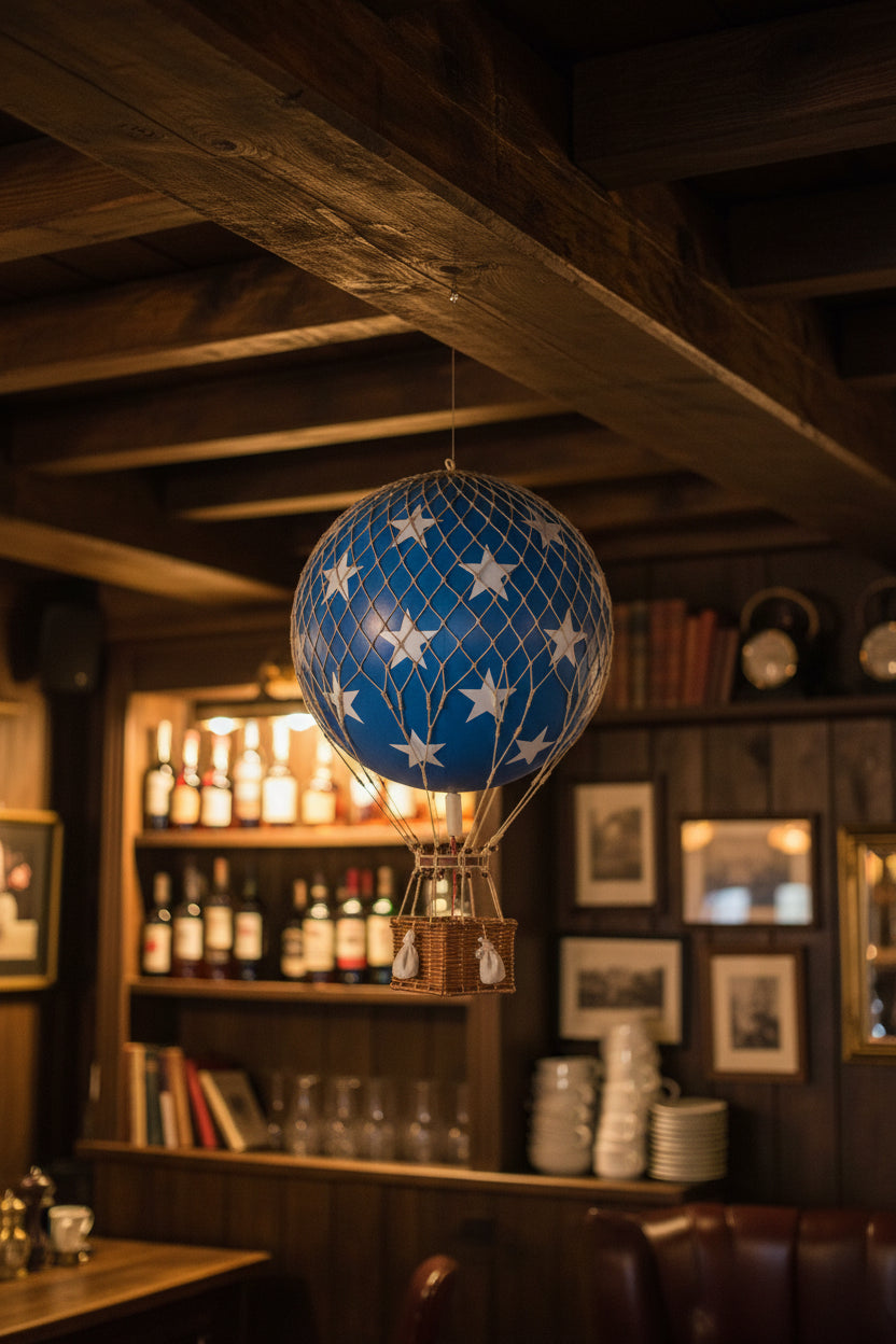 Decoratiune de tavan balon zburator "Blue Stars"