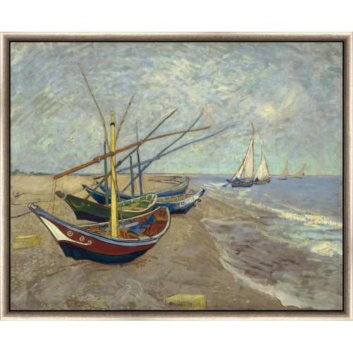 Tablou "Bărci de pescuit pe plajă la Les Saintes-Maries-de-la-Mer" Vincent Van Gogh